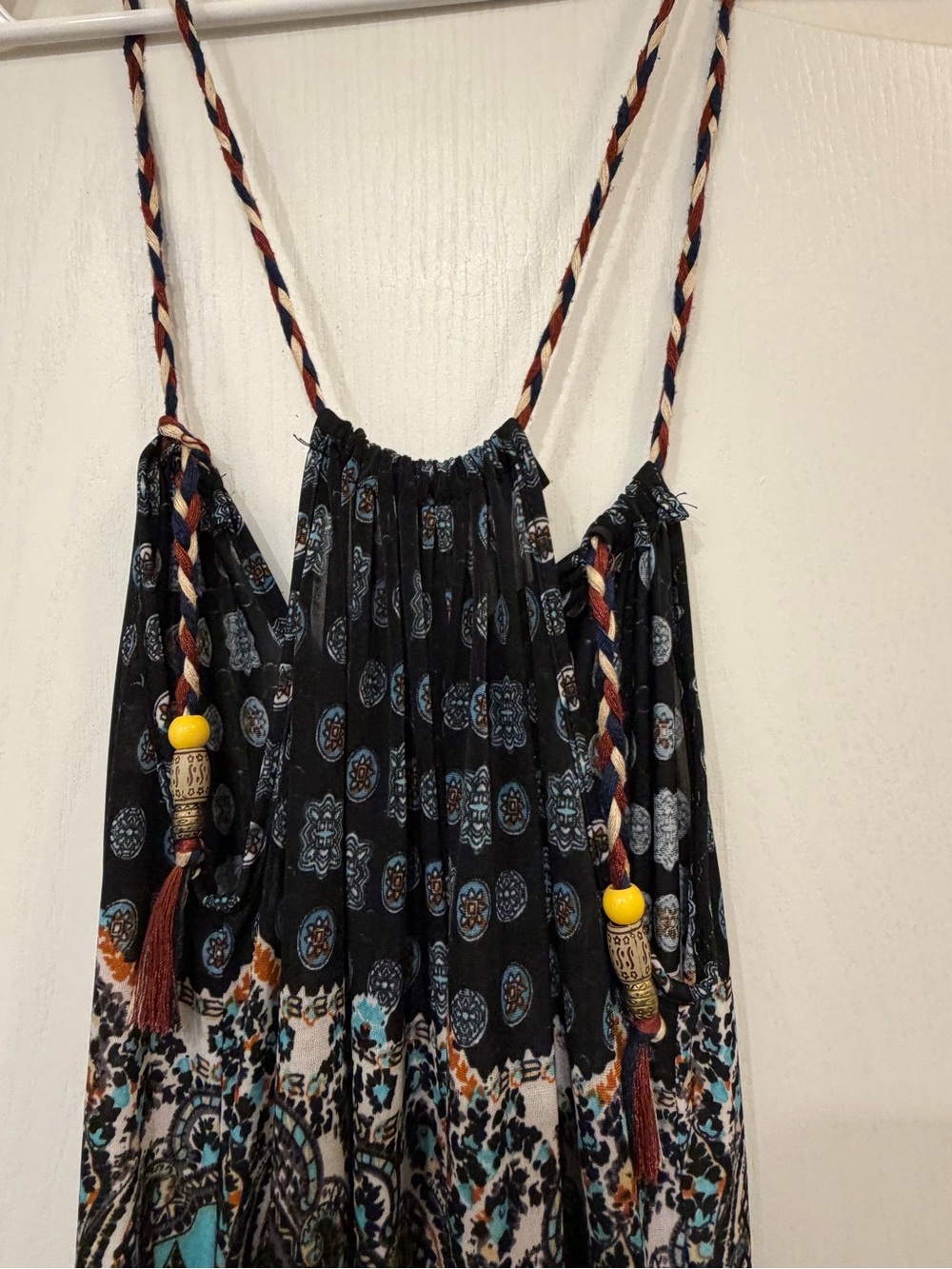 INC International Concepts Black Teal Paisley Spaghetti Strap Romper